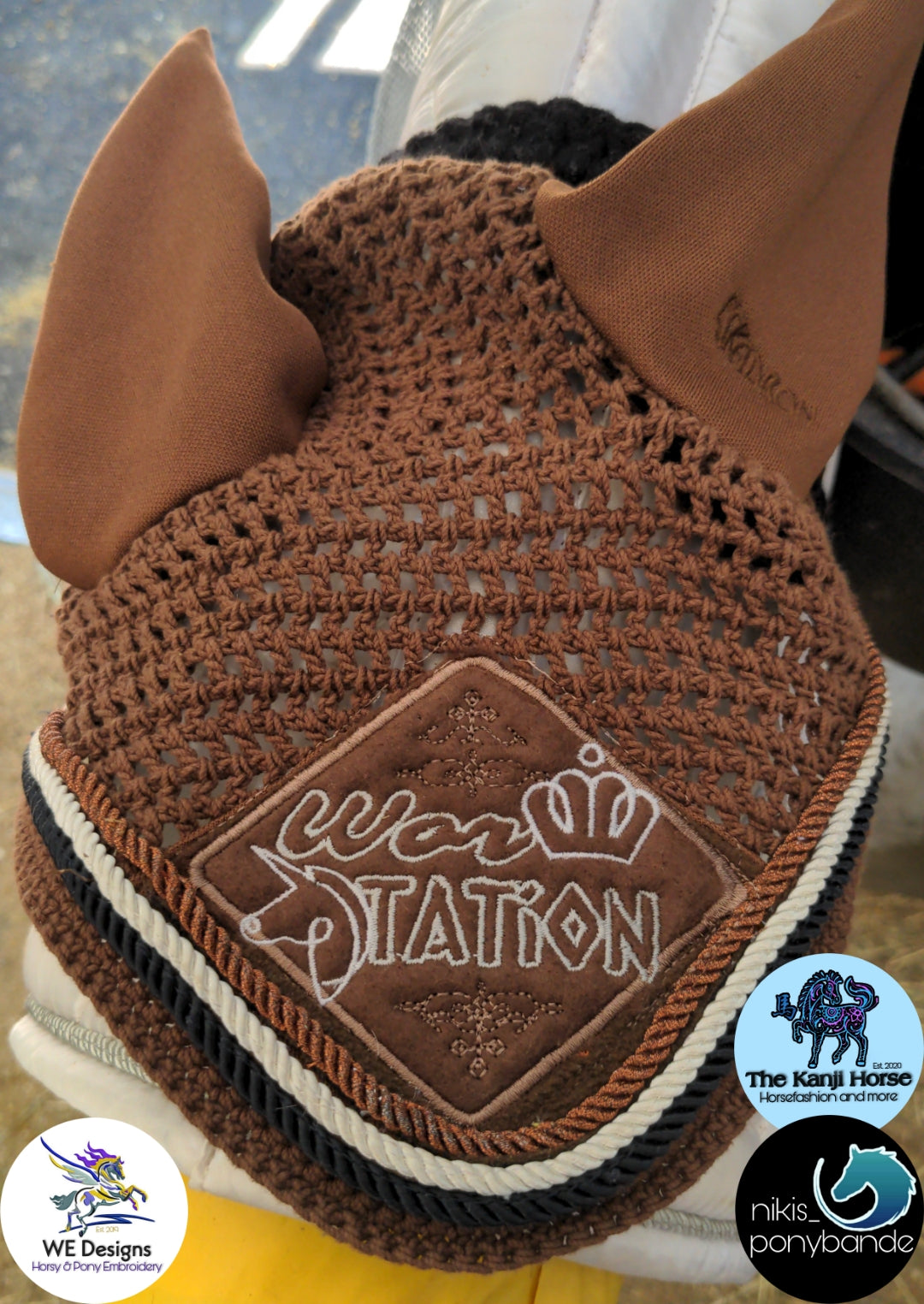 👑Working Equitation🦄 Fliegenhaube Gr: Pony, Farbe: braun